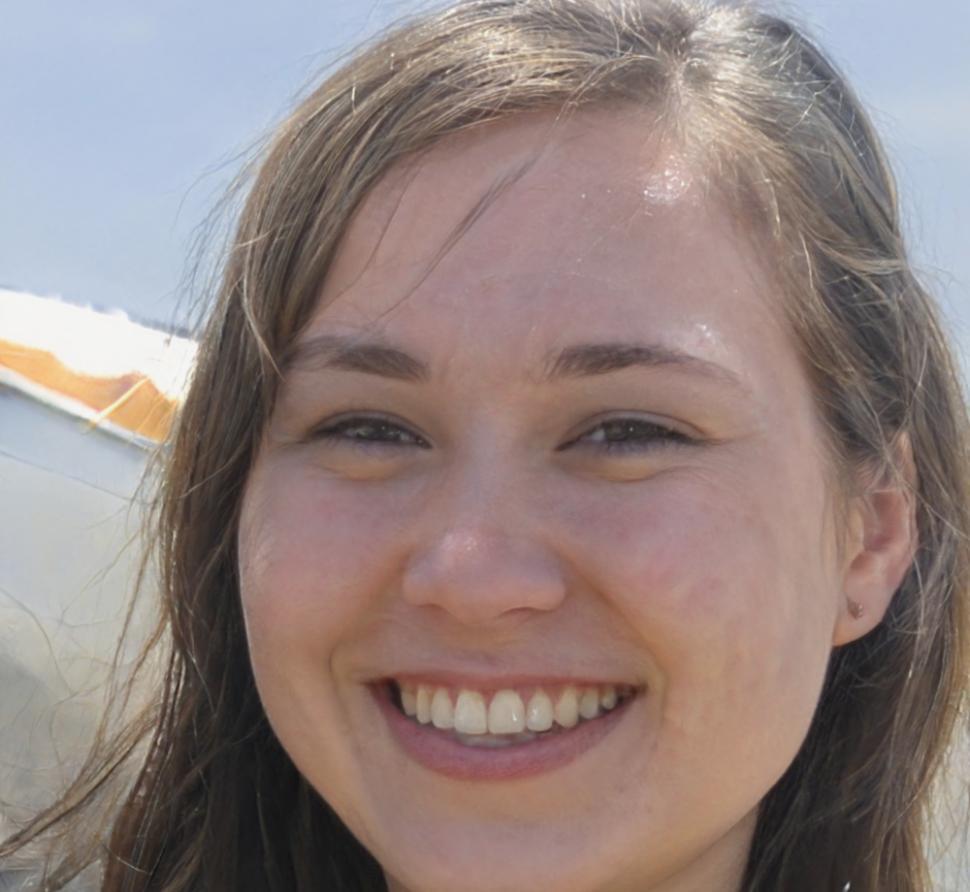 Linnea Vesterholm reviewing code on dual monitors